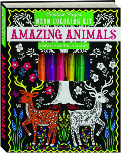 AMAZING ANIMALS: Creative Pages Neon Coloring Kit