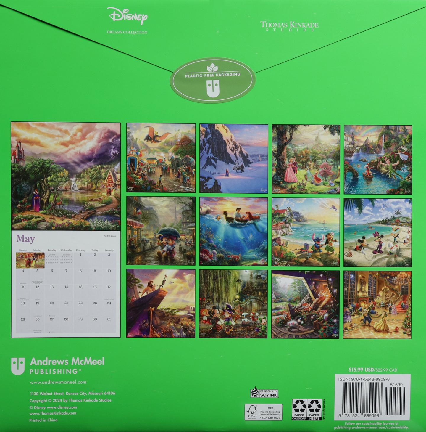 2025 DISNEY DREAMS COLLECTION THOMAS KINKADE CALENDAR