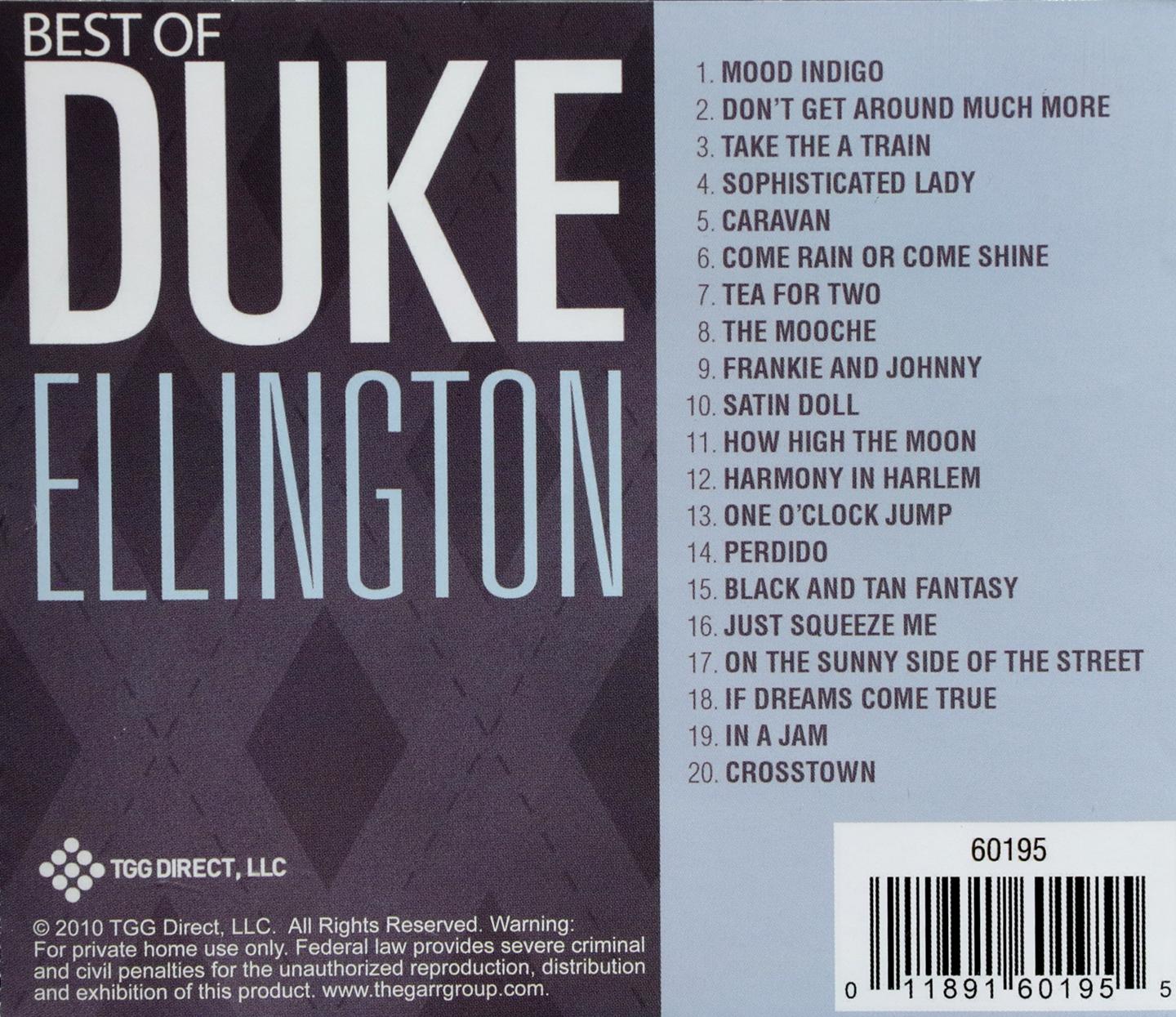 BEST OF DUKE ELLINGTON: 20 Songs - HamiltonBook.com