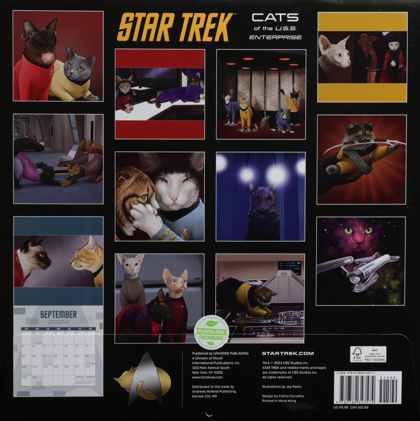 2024 STAR TREK CATS OF THE U.S.S. ENTERPRISE CALENDAR