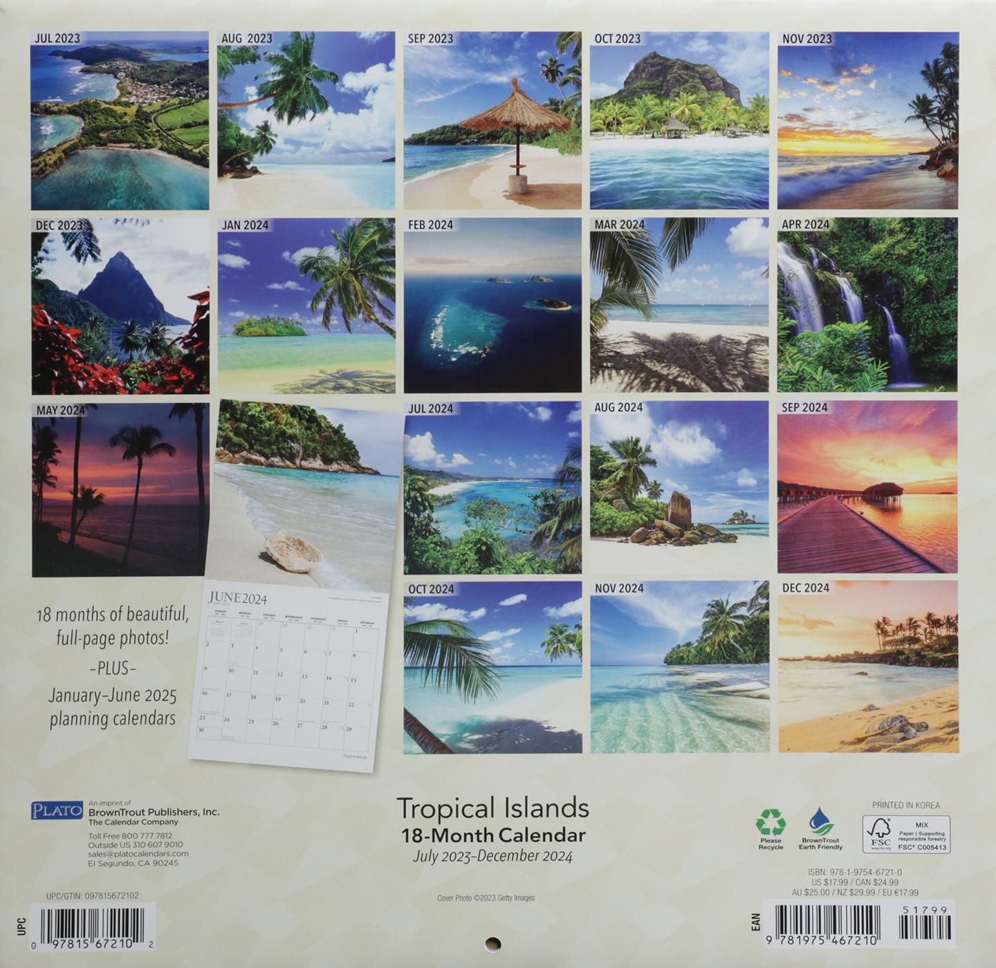 2024 TROPICAL ISLANDS CALENDAR