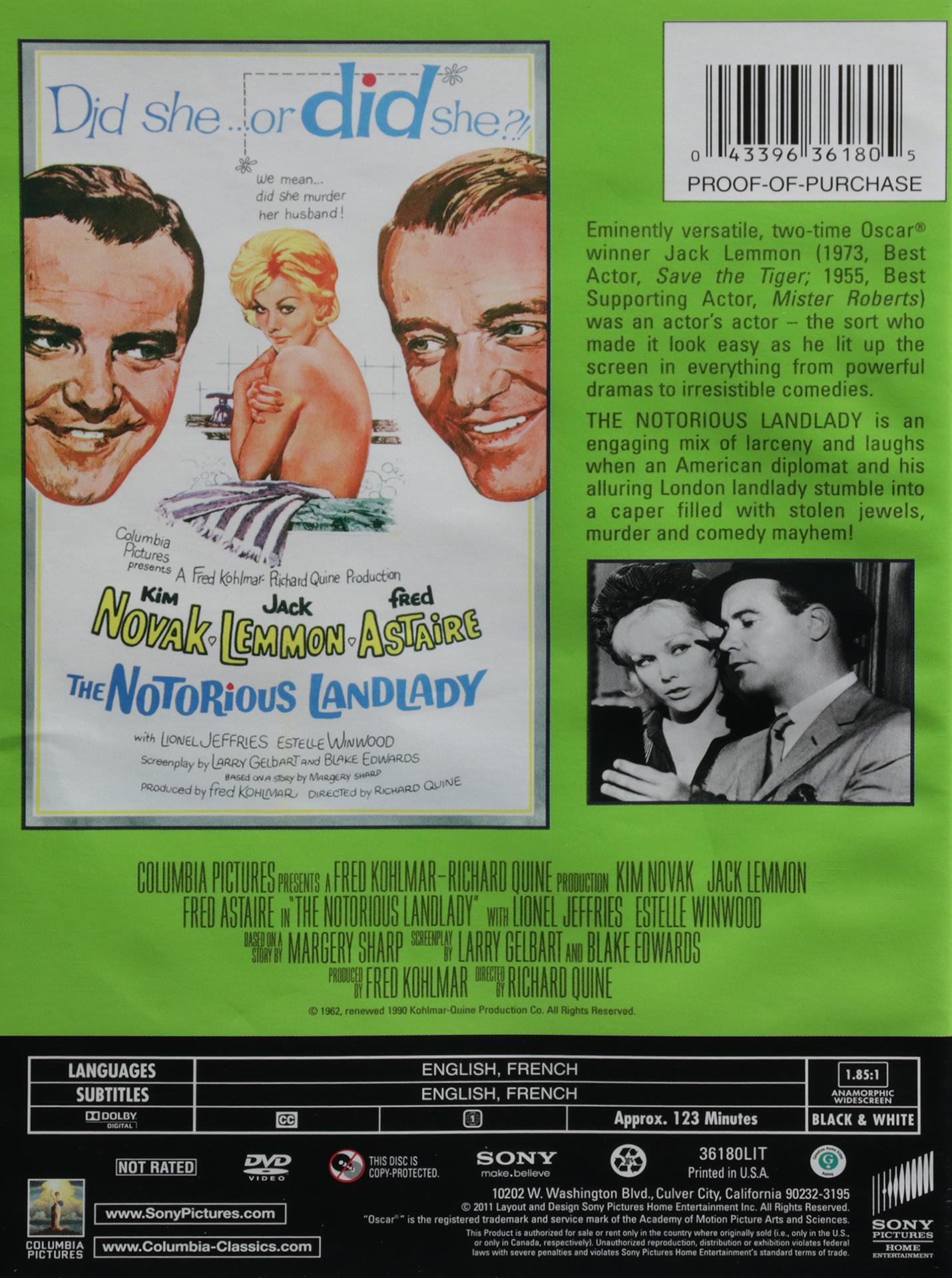 The Notorious Landlady The Jack Lemmon Collection 