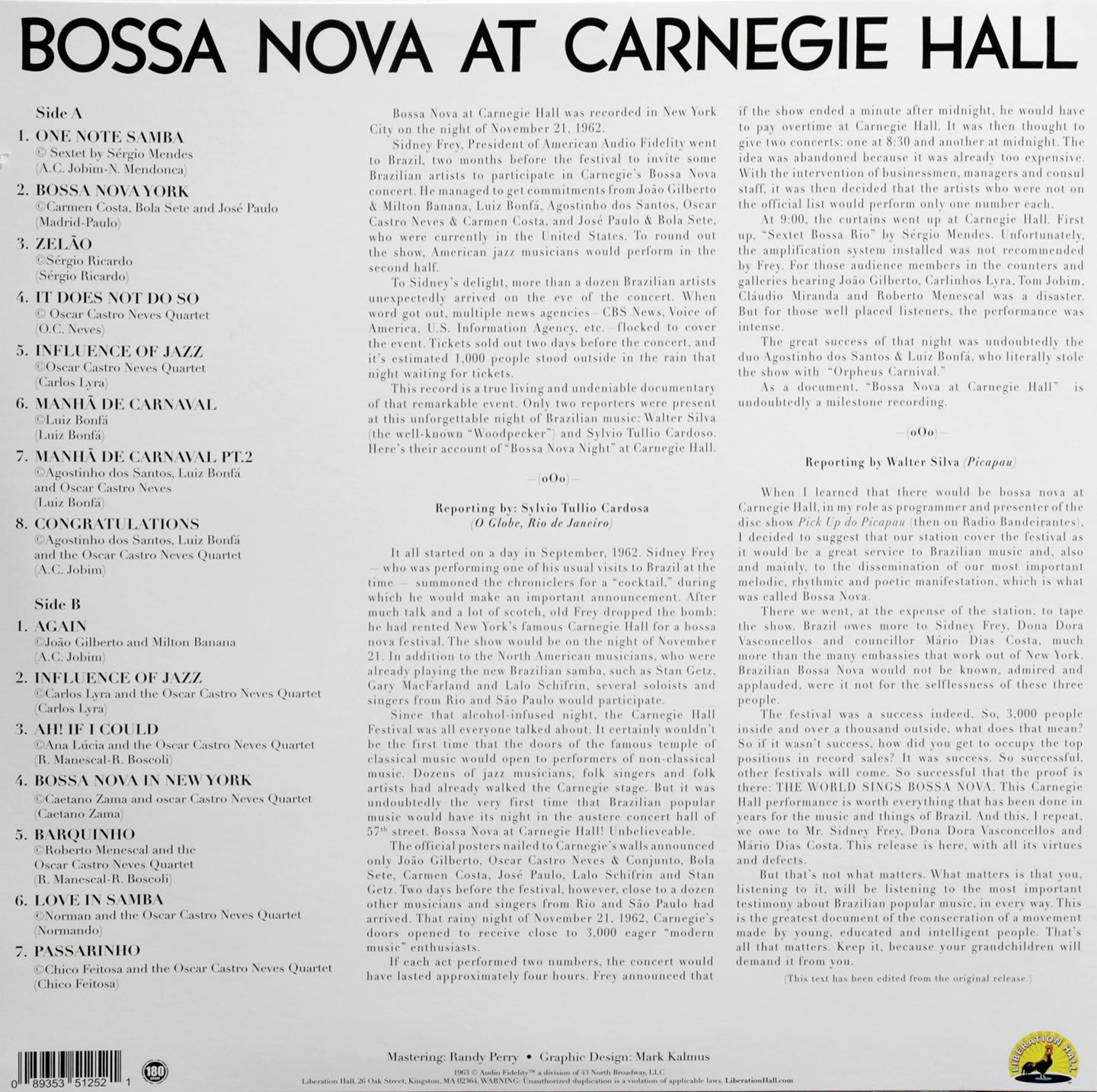 BOSSA NOVA AT CARNEGIE HALL - HamiltonBook.com