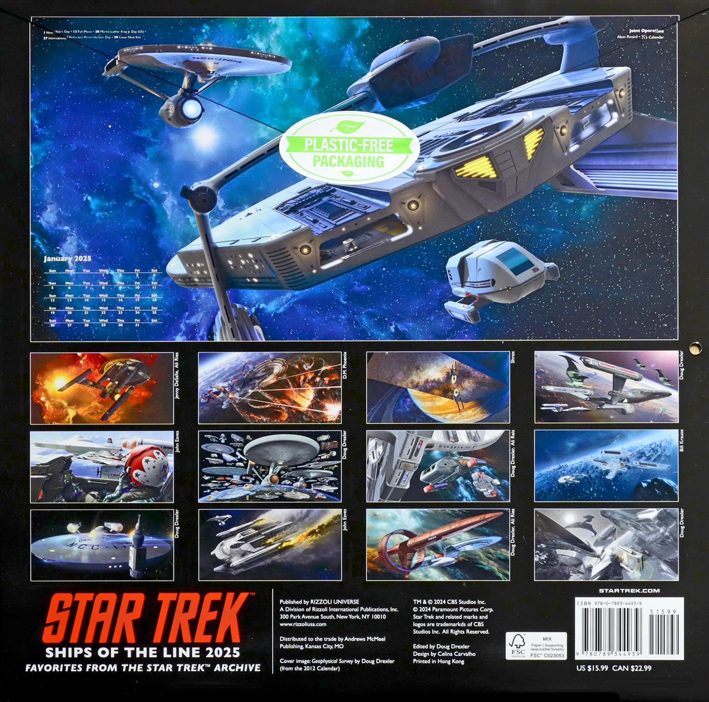 2025 STAR TREK SHIPS OF THE LINE CALENDAR