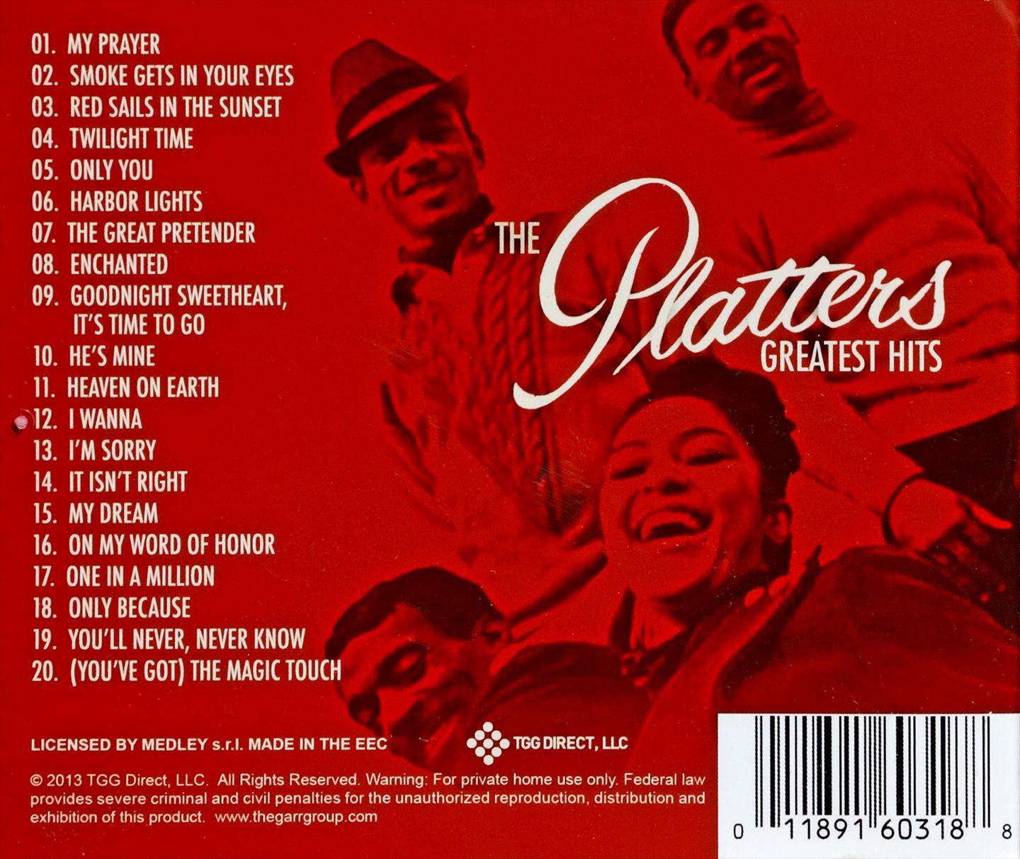 THE PLATTERS GREATEST HITS: 20 Songs - HamiltonBook.com