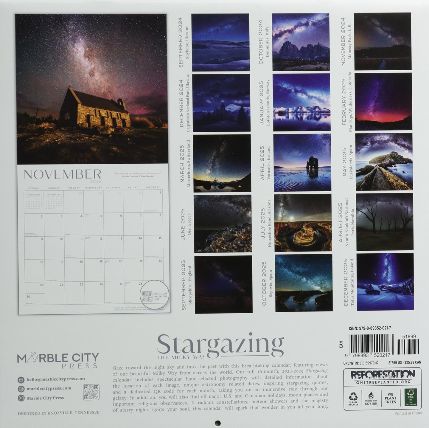 2025 STARGAZING THE MILKY WAY CALENDAR